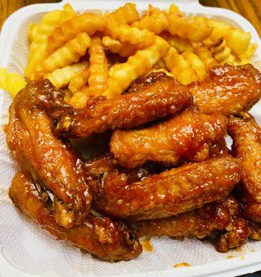 Honey Bbq Wings & Fries