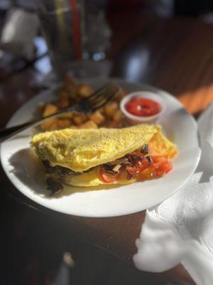 Omelette loaded with veggies