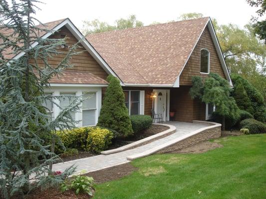 Another Home project we completed for a North Shore Residence for a Ramp Front Entry out of Stone.