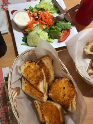 Salad and Garlic Bread