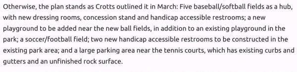 It further said,it's justified in the tourism $$$ that'll come in. Lord knows I go to other states/towns to play on their fields