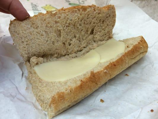 Cheese sandwich at Subway is the Veggie Delight without the veggies, but for the same price.