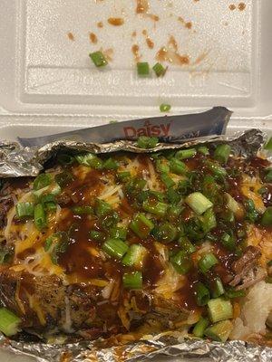 Baked loaded potato with brisket