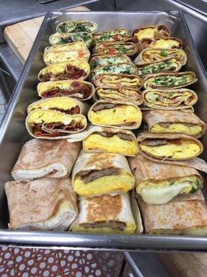 Assorted breakfast wraps !