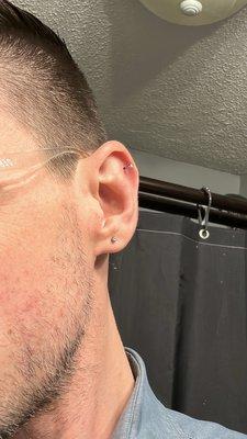 New piercings - earlobe and cartilage