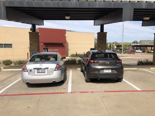 Don't count on charging your car here.  Library staff members routinely block the charging stations.