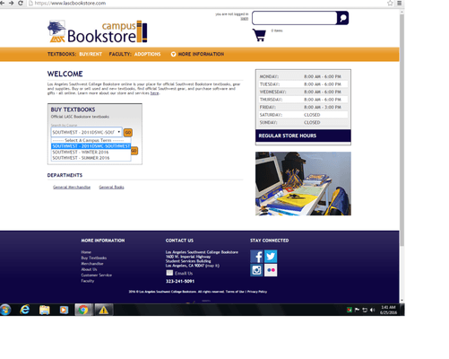 Seldom updated, as you see 2011 and Winter 2016 are still listed during "Summer 2016". Worse Bookstore out of all LACCD campuses.