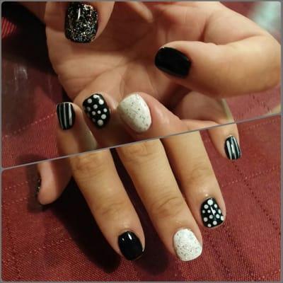 LeChat Gel Color. Fun with polka dots and stripes.