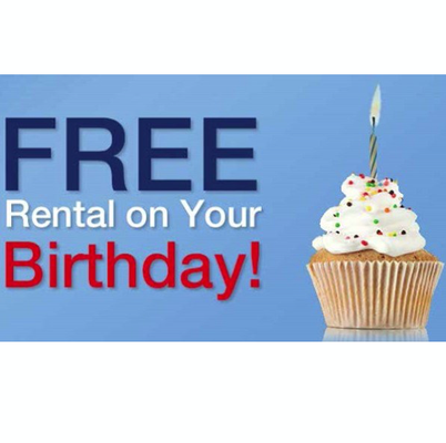 A Free Rental On Your Birthday!  YES! It's True! (call for details)