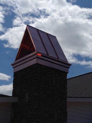 Copper gable chimney cap