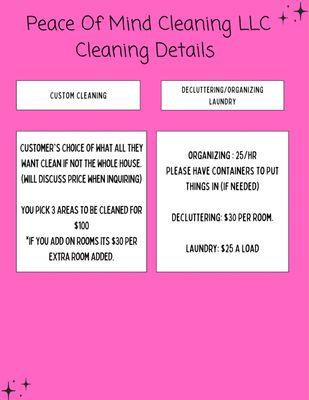 cleaning details