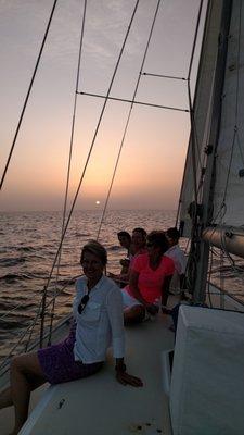 Good friends Sailing on mobile bay into the sunset!