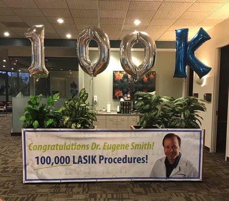 Congrats for Dr Smith! 100,000 LASIK Procedures!