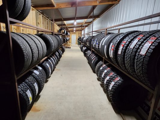 We carry a few tires in stock but can get tires within a couple hours if we don't have them in stock.