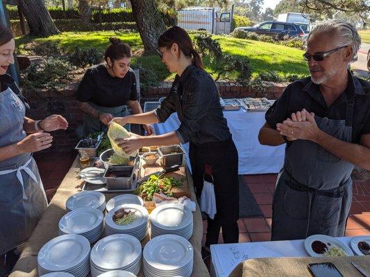 Chef Andrew Spurgin and his pork belly, in the VIP section.