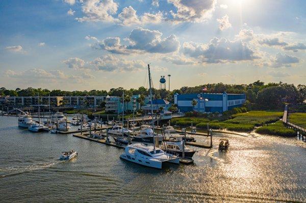 View of the docks from the water