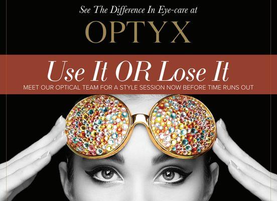 Got FSA Dollars? Use them at Optyx! Optyx.com for more info!