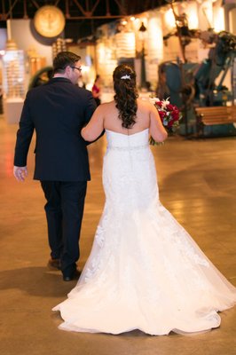 A happy couple relaxed and ready to enjoy the rest of their  wedding day!