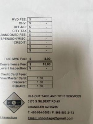 4$ charge and 15$ service fee for using a debit card- disgusting