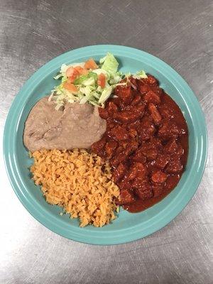 Asado rojo plate