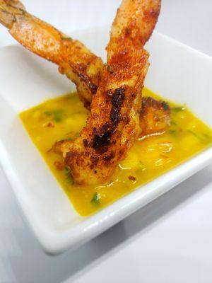 Blackened Shrimp with Mango Chutney