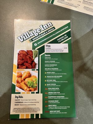 The Village Inn Sports Bar & Grill Menu - 2023