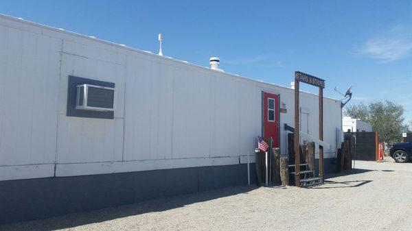 Rooms made from mobile homes.