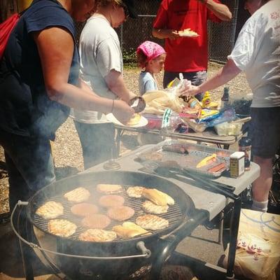 Delicious cookout at the end of a garden work day.  Yum.