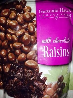 Chocolate covered rasins