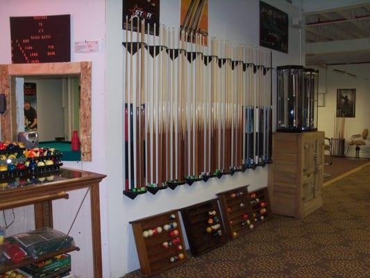 A's Pool Tables cues and accessories for sale