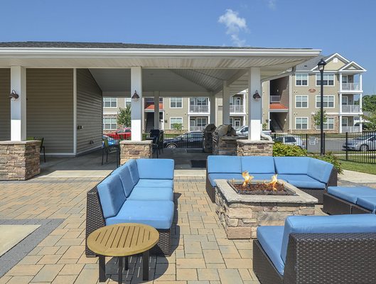 Poolside Firepit Area w/ Patio Furniture