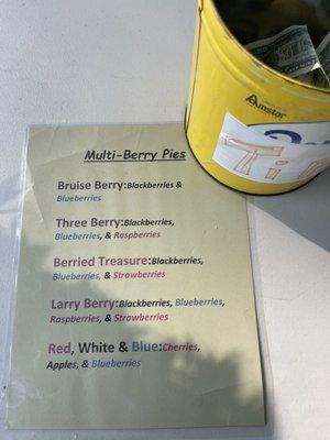 Just in case you are wondering (as we were) what the different Berry combinations are