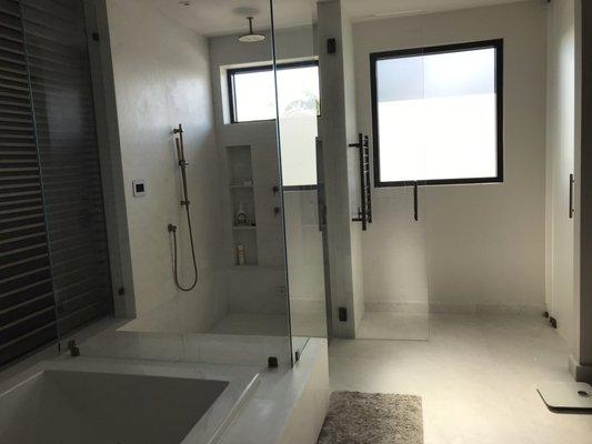 Stunning bathroom and shower, no more accident even on marble floor