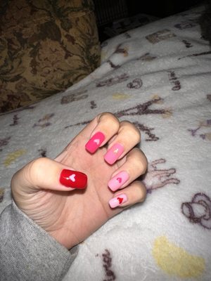 Valentines Day nails