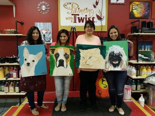 Paint Your Pet is a custom Art painting class where you create a lasting memory of your furry baby!