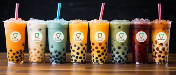 Premium boba drinks with organic milk and natural ingredients