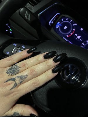 Gel UV with gel polish coffin nails