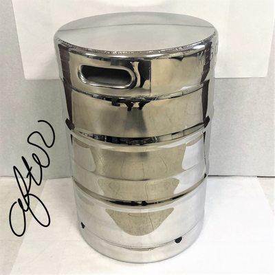 Beer Keg Side Tables - Stainless Steel & B E A U T I F U L. #craftedtaphouse #beerkeg #brew #beer #polishedbynash #spokane #taphouse