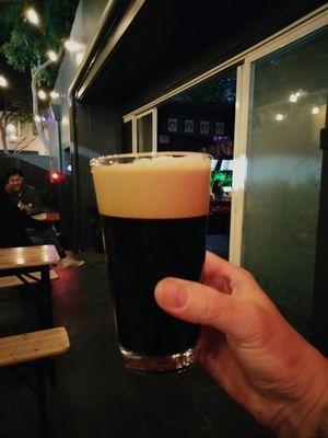 A poorly poured pint of nitro stout