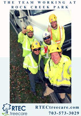 Tree Trimming: Our amazing tree service team members working at Rock Creek Park