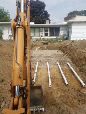 Septic field installation