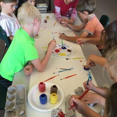 Fun with paint at summer camp