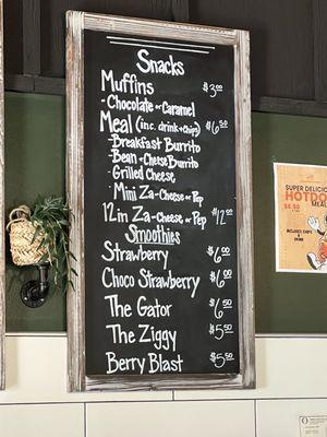 Cafe menu