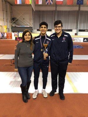 Our fencer was a member of Team USA in a U16 World Cup in Bratislava, Slovakia. The team and him placed 2nd overall!