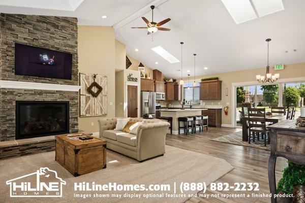 HiLine Homes of Redding Model Home Plan 2232 Great Room.