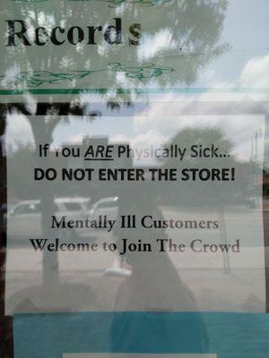 Funny sign on the door