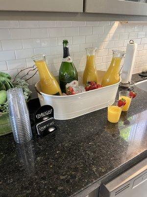 Mimosa bar the morning of the wedding!