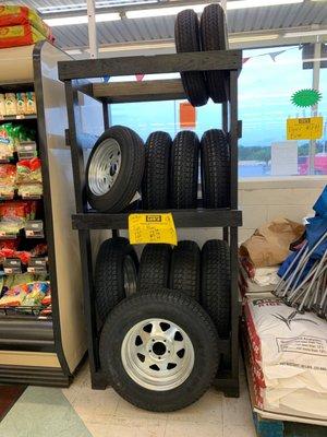 Trailer Tires at the grocery store