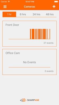 Pick notification timeline, to see which cameras have motion.