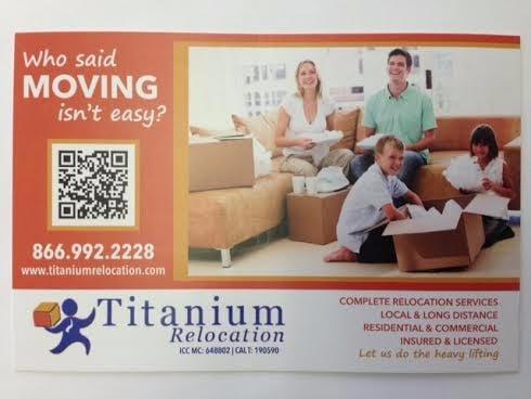 Titanium Relocation new business card